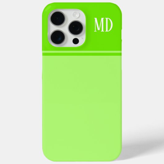 Coques Case-Mate iPhone Monogramme simple et jolie chaux vert rayé (Verso)