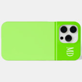Coques Case-Mate iPhone Monogramme simple et jolie chaux vert rayé (Verso (horizontal))