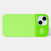 Coques Case-Mate iPhone Monogramme simple et jolie chaux vert rayé (Verso (horizontal))