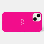 Coques Case-Mate iPhone Monogramme simple et rose chaud (Verso (horizontal))