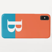 Coques Case-Mate iPhone Monogramme Simple Moderne Orange Bleu (Dos (Horizontal))
