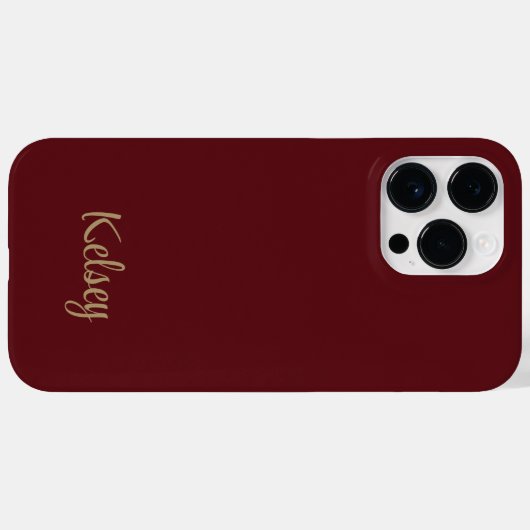 Coques Case-Mate iPhone Monogramme simple moderne rouge et or Nom (Verso (horizontal))