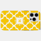 Coques Case-Mate iPhone Monogramme simple Motif jaune (Verso (horizontal))