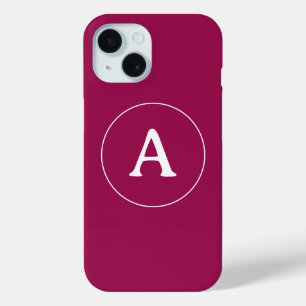 Coque Pour iPhone 15 Monogramme simple personnalisé