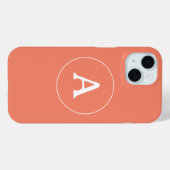 Coques Case-Mate iPhone Monogramme simple personnalisé Orange (Verso (horizontal))