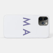 Coques Case-Mate iPhone Monogramme simple violet gris ajoutez votre nom mo (Dos (Horizontal))