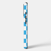 Coques Case-Mate iPhone Monogramme Sky Blue À damiers Motif (Verso / Gauche)