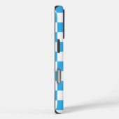 Coques Case-Mate iPhone Monogramme Sky Blue À damiers Motif (Verso / Droite)