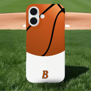 Coques iPhone 16 Monogramme sportif de basket-ball