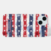 Coques Case-Mate iPhone Monogramme Stars and Stripes (Verso (horizontal))
