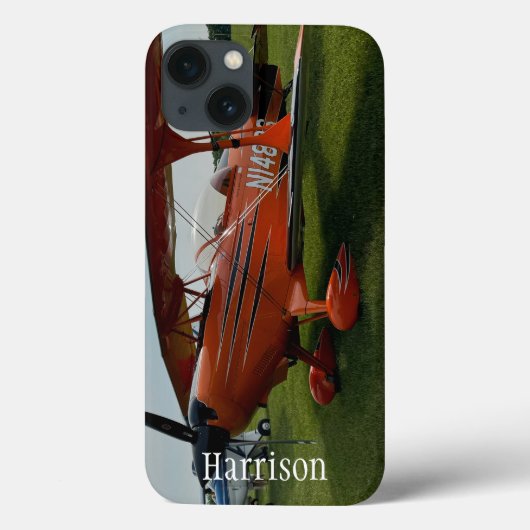 Coques Case-Mate iPhone Monogramme Stylish Red Airplane Photo, Aviation (Verso)