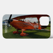 Coques Case-Mate iPhone Monogramme Stylish Red Airplane Photo, Aviation (Verso (horizontal))