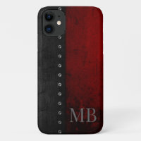 Monogramme Stylistique Rustique Grunge Rouge