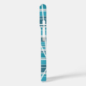 Coques Case-Mate iPhone Monogramme subtil Aqua et blanc Abstrait (Verso / Gauche)