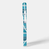 Coques Case-Mate iPhone Monogramme subtil Aqua et blanc Abstrait (Verso / Gauche)