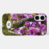 Coques Case-Mate iPhone Monogramme Summer Pink Blooming Tree Photo de l'Ét (Verso (horizontal))