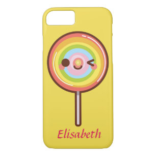 Coque iPhone 8/7 Monogramme super mignon de lollipop arc-en-ciel ka