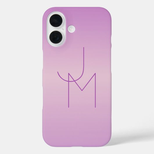 Coques Case-Mate iPhone Monogramme superposé unique | Rose lavande doux (Verso)