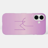 Coques Case-Mate iPhone Monogramme superposé unique | Rose lavande doux (Verso (horizontal))