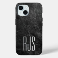 Monogramme sur cuir noir