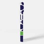 Coques Case-Mate iPhone Monogramme sur mesure avec grand point bleu marine (Verso / Droite)