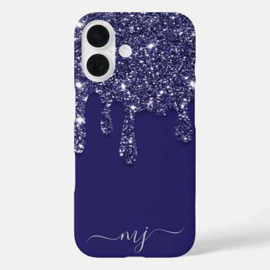Coques Case-Mate iPhone Monogramme sur mesure de la Parties scintillant bl (Verso)