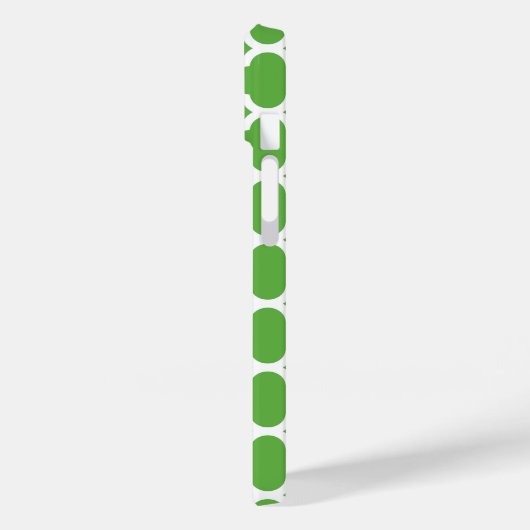 Coques Case-Mate iPhone Monogramme sur mesure de Quatrefoil vert et marine (Verso / Gauche)