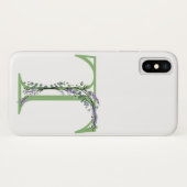 Coques Case-Mate iPhone Monogramme T Lavande Eucalyptus (Dos (Horizontal))