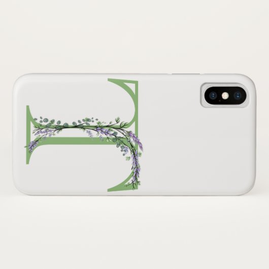 Coques Case-Mate iPhone Monogramme T Lavande Eucalyptus (Dos (Horizontal))