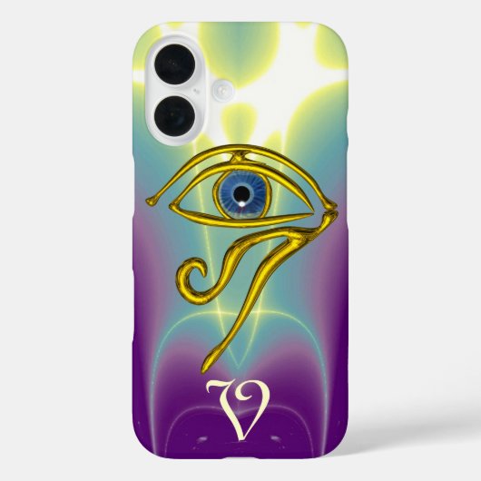 Coques Case-Mate iPhone MONOGRAMME TALISMAN BLEU Turquoise, Blanc violet (Verso)