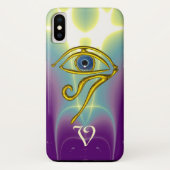 Coques Case-Mate iPhone MONOGRAMME TALISMAN BLEU Turquoise, Blanc violet (Dos)
