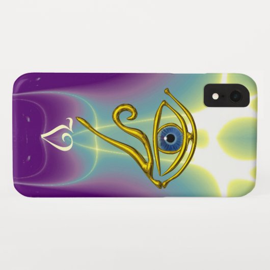 Coques Case-Mate iPhone MONOGRAMME TALISMAN BLEU Turquoise, Blanc violet (Dos (Horizontal))