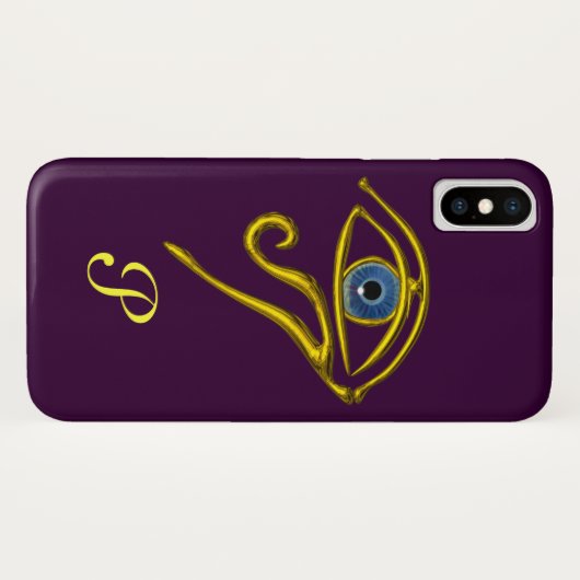 Coques Case-Mate iPhone MONOGRAMME TALISMAN BLEU violet (Dos (Horizontal))
