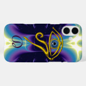 Coques Case-Mate iPhone MONOGRAMME TALISMAN BLEU Violet Violet Blanc viole (Verso (horizontal))