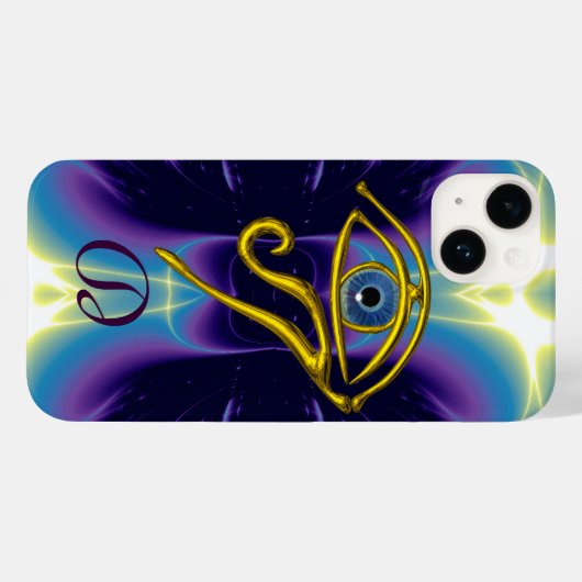 Coques Case-Mate iPhone MONOGRAMME TALISMAN BLEU Violet Violet Blanc viole (Verso (horizontal))