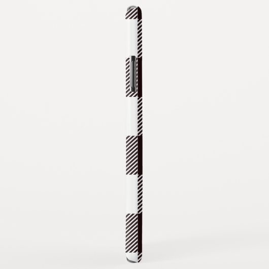 Coques Case-Mate iPhone Monogramme Tartan Plaid Noir & Blanc (Dos/Droite)