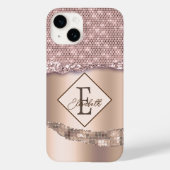 Coques Case-Mate iPhone Monogramme tendance en diamant de cuivre (Verso)