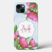 Coques Case-Mate iPhone Monogramme tendance florale pivoine élégante (Verso)