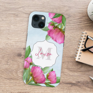 Case-Mate iPhone Case Monogramme tendance florale pivoine élégante
