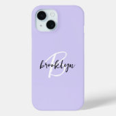 Coques Case-Mate iPhone Monogramme tendance lavande blanc noir Script (Verso)