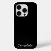 Coques Case-Mate iPhone Monogramme Tendance Moderne Nom Script Noir (Verso)