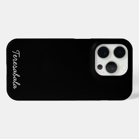 Coques Case-Mate iPhone Monogramme Tendance Moderne Nom Script Noir (Verso (horizontal))
