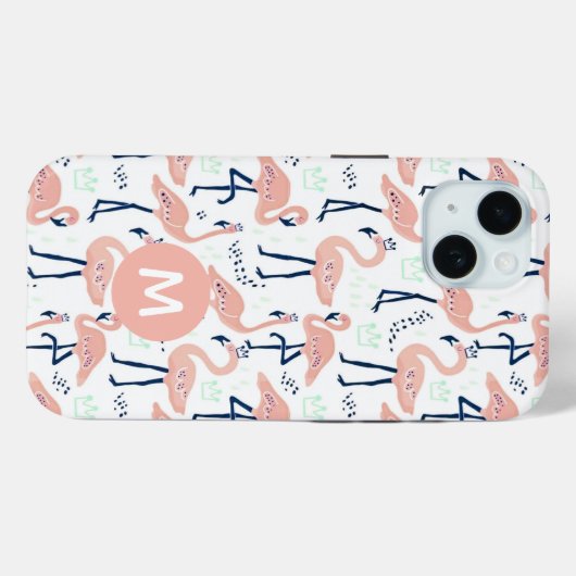 Coques Case-Mate iPhone Monogramme tendance Princesse Flamingo (Verso (horizontal))
