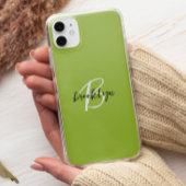 Coques Case-Mate iPhone Monogramme tendance vert citron noir blanc Script