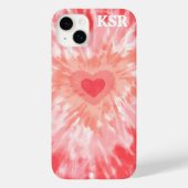 Coques Case-Mate iPhone Monogramme Tie Dye Coeur  (Verso)