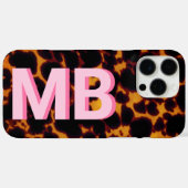 Coques Case-Mate iPhone Monogramme Tortoiseshell moderne (Verso (horizontal))