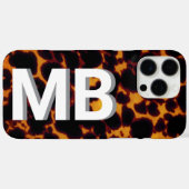 Coques Case-Mate iPhone Monogramme Tortoiseshell moderne (Verso (horizontal))