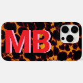 Coques Case-Mate iPhone Monogramme Tortoiseshell moderne (Verso (horizontal))