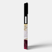 Coques Case-Mate iPhone Monogramme Tour Eiffel Or, Rose en marbre noir (Verso / Droite)