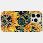 Coques Case-Mate iPhone Monogramme Tournesol Moderne Paillettes Personnali (Verso (horizontal))